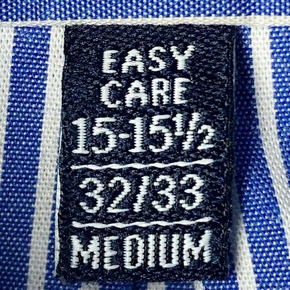 Chaps by Ralph Lauren Striped Easy Care Poplin Dress Shirt in Blue/White Men’s M - Picture 6 of 8